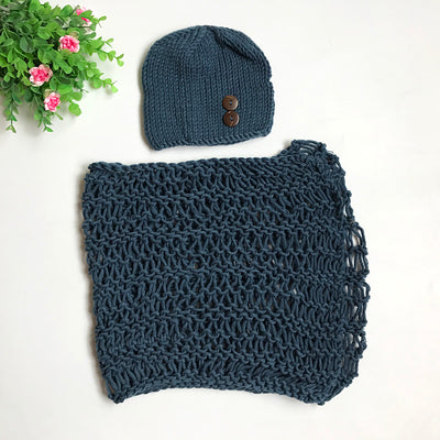 Conjunto Fotográfico Bebé Gorro Azul Marino - Image 2
