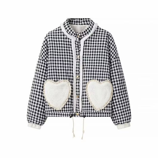 Abrigo Acolchado de Cuadros para Mujer - Calidez y Estilo - Image 8