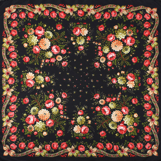 Pashmina Étnica con Flores Bordadas y Borlas - Image 4