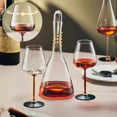 Copas Giratorias Creativas con Decantador - Juego de Vasos Innovadores para el Hogar