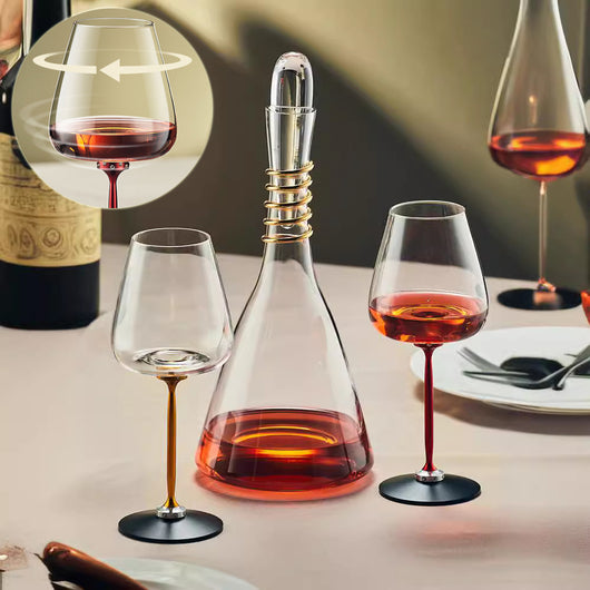 Copas Giratorias Creativas con Decantador - Juego de Vasos Innovadores para el Hogar