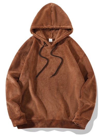 Conjunto de Sudadera con Capucha y Shorts en Fleece Coral para Hombre Talla Grande - Image 35