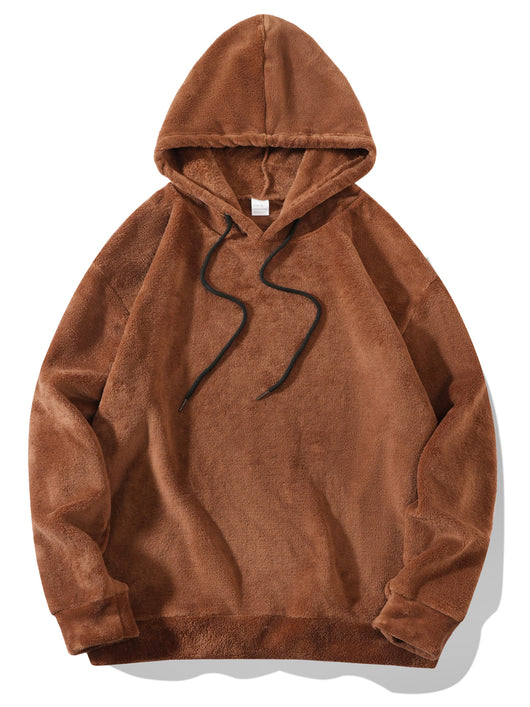 Conjunto de Sudadera con Capucha y Shorts en Fleece Coral para Hombre Talla Grande - Image 35