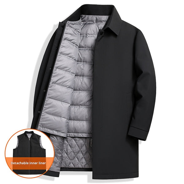 Chaqueta de Plumas de Pato Blanca para Hombre - Estilo Casual Ejecutivo