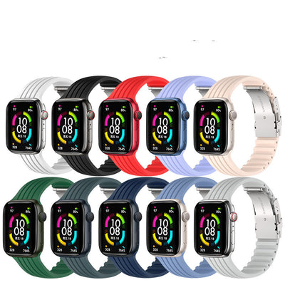 Correa de Silicona a Rayas para Apple Watch - Hombre y Mujer - Image 15