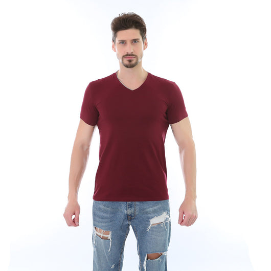 Playera Casual de Cuello V Hombre - Colores Sólidos - Image 11