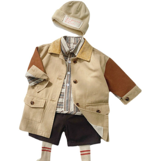 Cortavientos con Contraste de Mangas y Solapa Pequeña - Talla Mediana Largo - Image 13