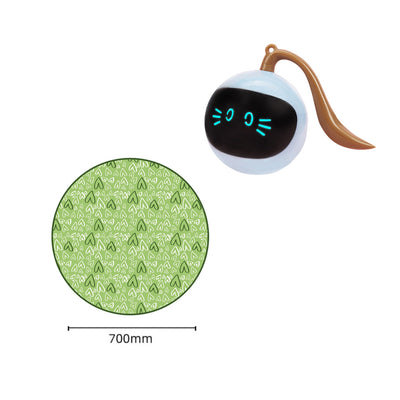Pink circular cat toy mat with a red heart pattern, designed for interactive play with an electric motion ball. - Image 12