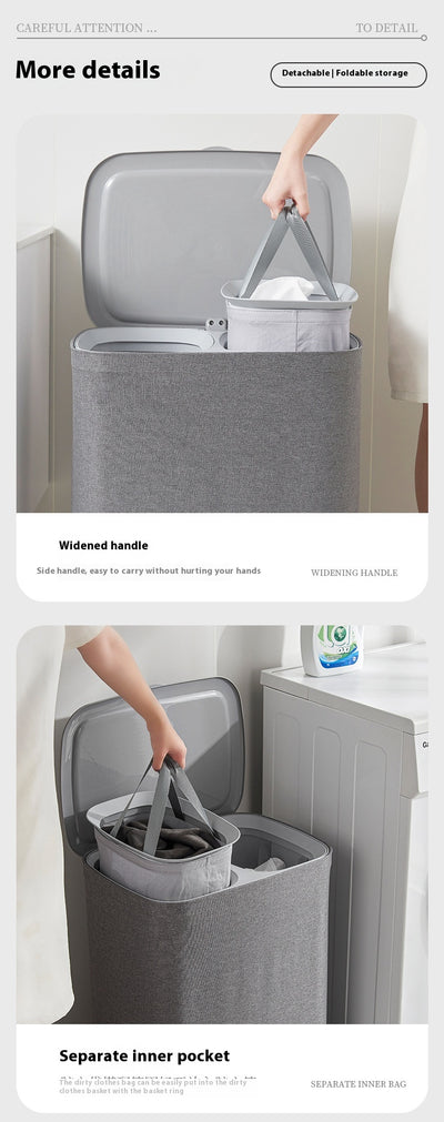 Canasta de Tela para Ropa Sucia con Tapa - Organizador Multifunción - Image 17