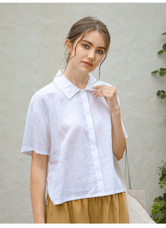 Camisa de Lino Puro con Textura Francesa para Mujer - Image 23