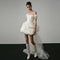 Vestido de Novia Blanco Corto con Hombros Descubiertos