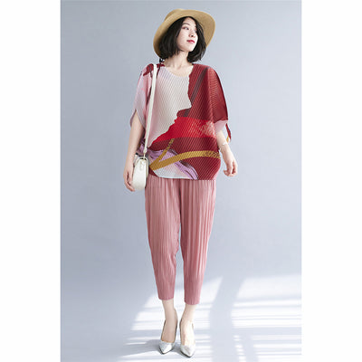 Blusa Corta de Gasa Plisada Irregular para Mujer - Image 7
