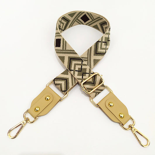 Correa Ajustable para Bolso Mensajero con Tejido Jacquard y Detalles en Cuero - Image 37