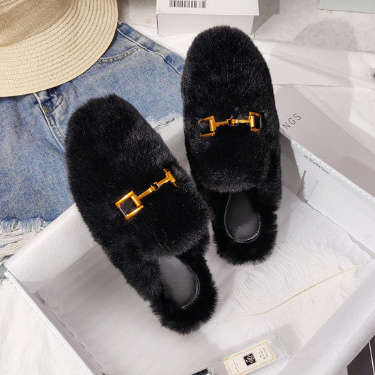 Pantuflas de Peluche Baotou para Mujer - Cómodas y Fáciles de Usar - Image 3