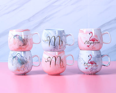 Taza de Cerámica para Parejas con Patrón Mármol - Image 16