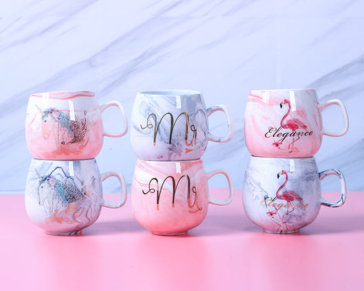 Taza de Cerámica para Parejas con Patrón Mármol - Image 16