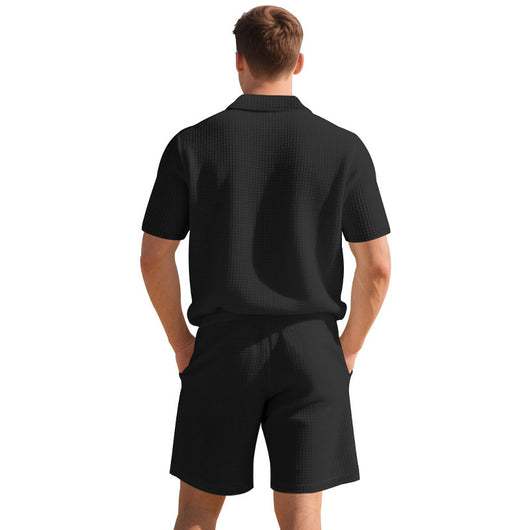 Conjunto Casual de Polo Holgado y Shorts para Hombre - Image 20