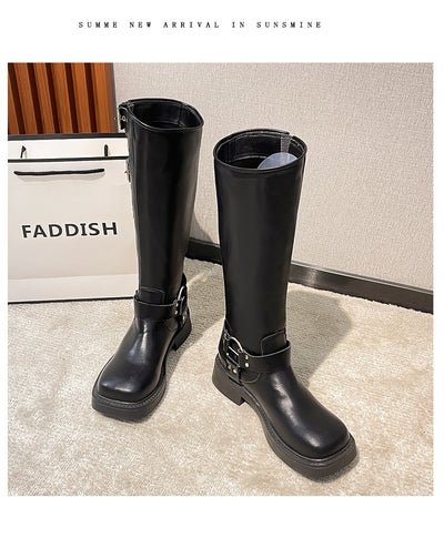 Botas Martin de Cuero Genuino con Tacón Robusto y Hebilla Retro para Mujer - Image 16
