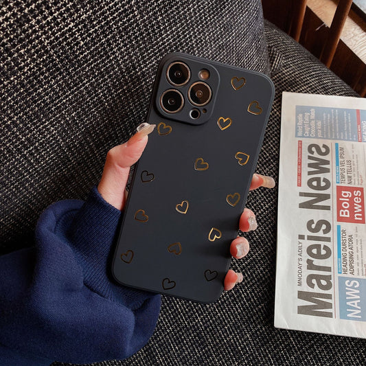 Funda Móvil Corazón Dorado Pantalla Completa