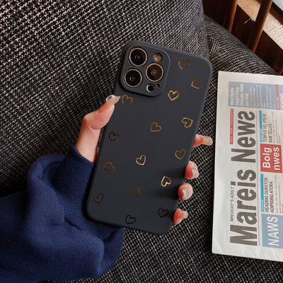 Funda Móvil Corazón Dorado Pantalla Completa