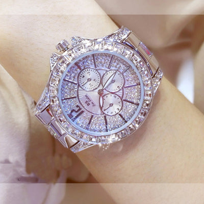 Reloj de Tres Ojos con Cristal Diamante Completo, Esfera Grande y Resistencia al Agua - Image 7