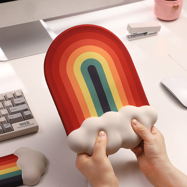 Reposamuñecas Gel Rainbow Antideslizante para Teclado y Mouse