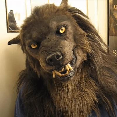 Máscara de Lobo Hombre Halloween - Disfraz Cosplay Cabeza Giratoria Realista - Image 13