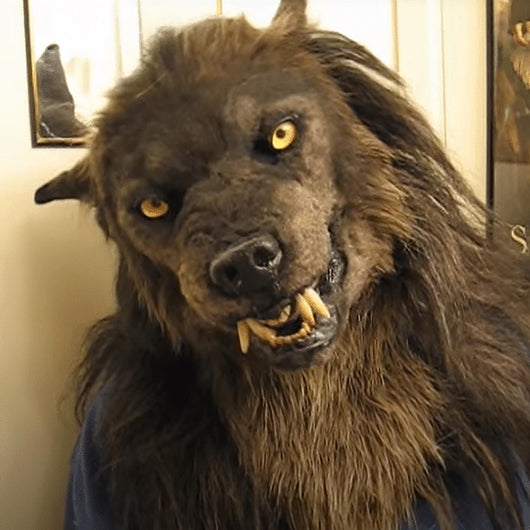 Máscara de Lobo Hombre Halloween - Disfraz Cosplay Cabeza Giratoria Realista - Image 13