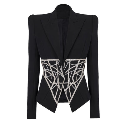 Blazer Ejecutivo para Mujer con Detalles de Diamantes y Efecto Reductor - Image 6