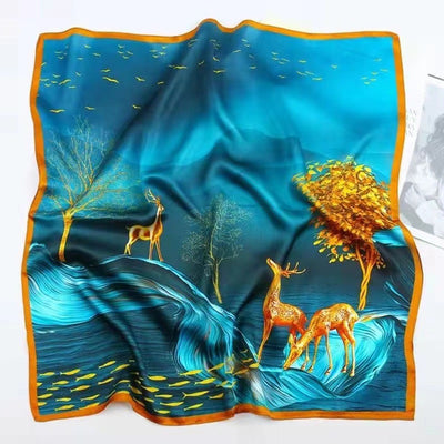 Pañuelo de Seda Protección Solar - Cuello Versátil y Sujetador de Cabello - Image 97