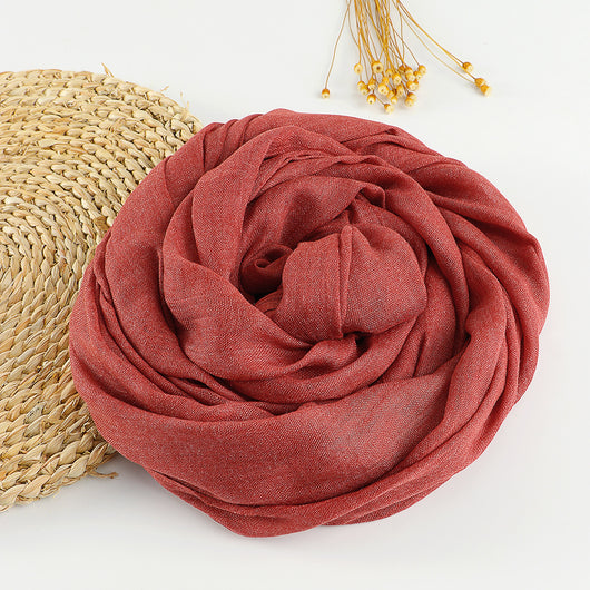 Pañuelo Artístico de Algodón y Lino en Colores Puros para Mujer - Image 12