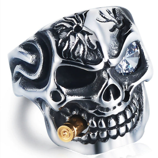 Anillo de Calavera Punk para Hombre en Acero Personalizable - Image 9