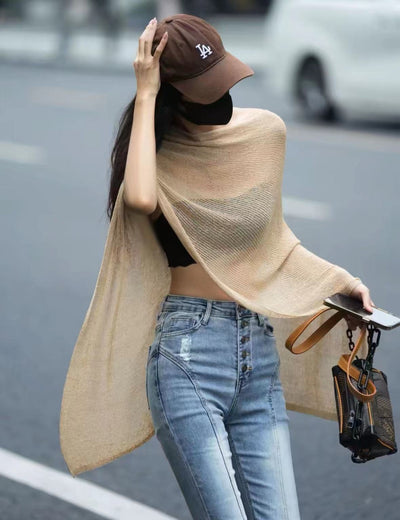 Cardigan Asimétrico de Diseño Coreano con Protección Solar - Image 11
