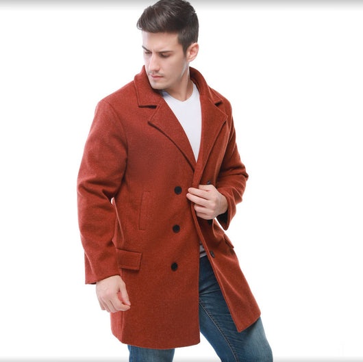 Abrigo Tipo Trinchera de Lana para Hombre con Solapas Clásicas - Image 6
