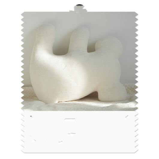 Almohada Decorativa Geométrica de Peluche Crema Premium - Image 3