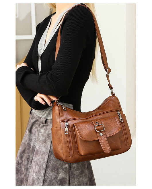 Bolsa Mensajero de Cuero Auténtico Retro Gran Capacidad - Image 16