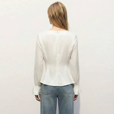 Blusa Cuello U con Mangas Abullonadas - Image 3