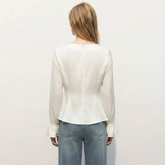 Blusa Cuello U con Mangas Abullonadas - Image 3