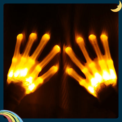 Par de Guantes Esqueleto LED Brillantes - Accesorios Chic para Halloween y Navidad - Image 9