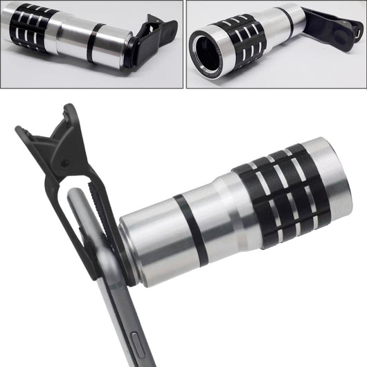 Lente Teleobjetivo 12x con Clip Universal para Celular - Image 2