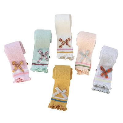 Calcetines Largos de Algodón Ice Silk para Niñas con Lazo - Hasta la Rodilla - Image 6