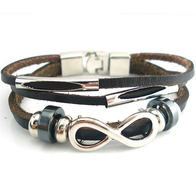 Pulsera Retro de Cuero para Hombre con Símbolo de Infinito - Image 11