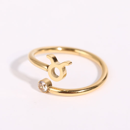 Anillo de Acero Inoxidable con Piedra de Nacimiento del Zodiaco - Image 5