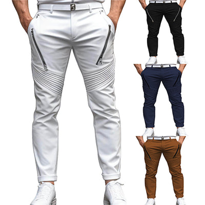 Pantalones Skinny Stretch con Cierre y Pliegues para Hombre - Image 15