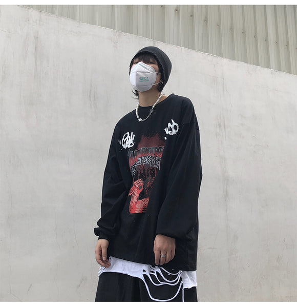 Playera Manga Larga Oscura para Hombre