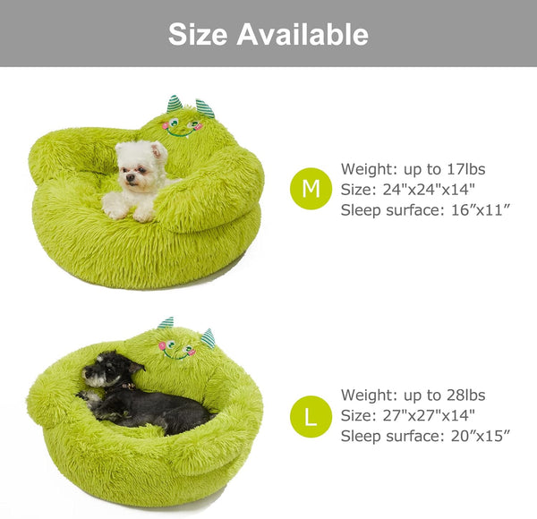 Cama Donut Acogedora para Perros y Gatos Pequeños - Diseño Suave con Borde Elevado