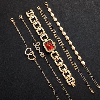 Reloj Cuadrado Elegante para Mujer con Pulsera Corazón - Image 29
