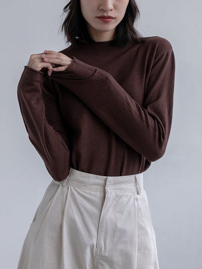 Blusa Ajustada de Cuello Alto en Punto - Image 47