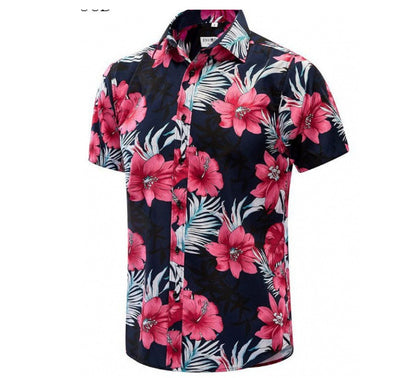 Camisa de manga corta estampada para hombre estilo europeo - Image 16