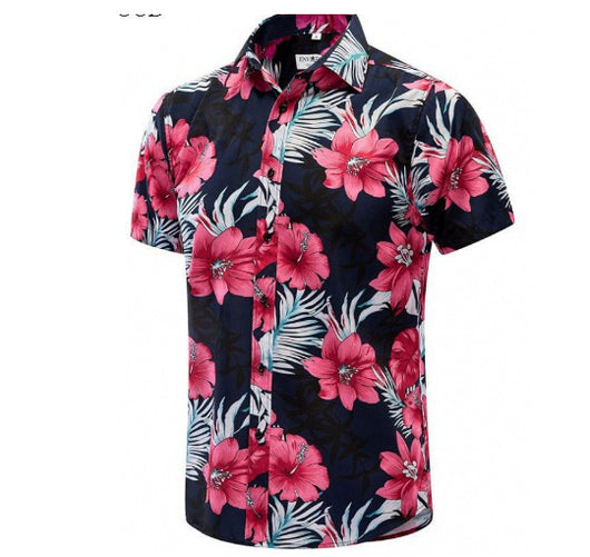 Camisa de manga corta estampada para hombre estilo europeo - Image 16